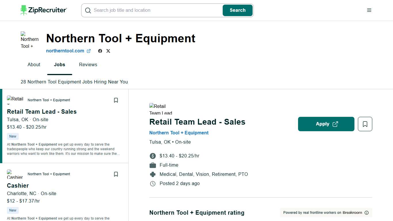 NORTHERN TOOL EQUIPMENT Jobs (Now Hiring) Near Me Jan 2026